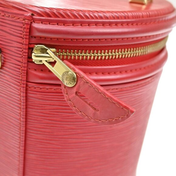LOUIS VUITTON LV Logo Cannes Hand Vanity Bag Epi Leather Red M48037 80YH398 - Picture 10 of 16